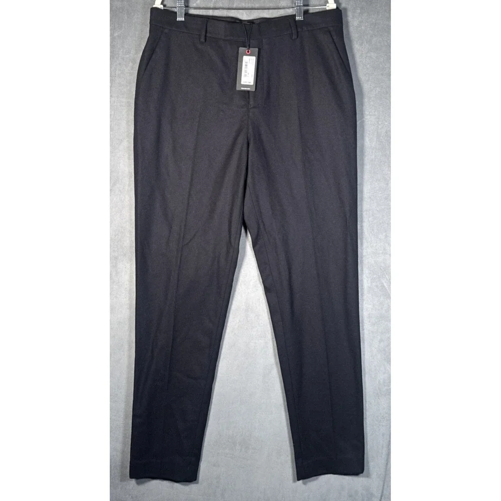 TED BAKER Mens Slim Fit Badsey Virgin Wool‎ Blend Trousers Navy Blue 34 Long NWT